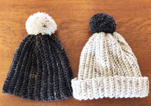 ゆったりざっくりが可愛い！簡単、かぎ編みで作るニット帽！